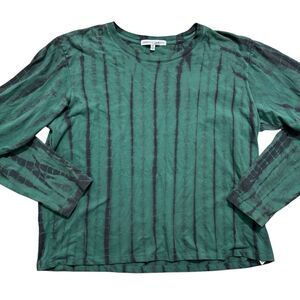 Rebecca Minkoff Women's XL Westin Shirt Green Tie Dye Long Sleeve Top Cotton